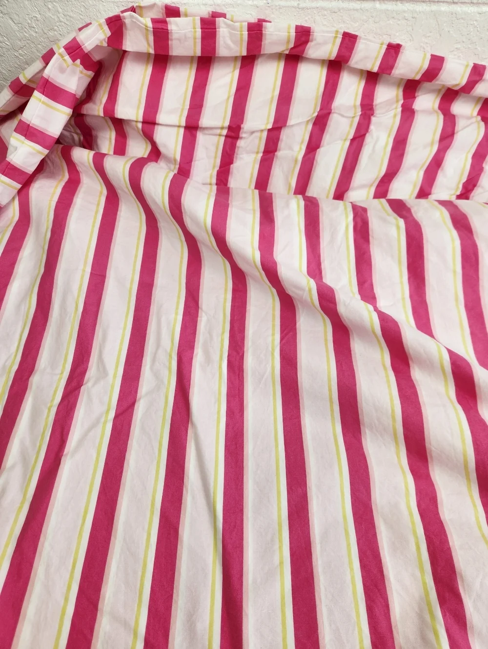 Pottery Barn Kids Striped Duvet Cover Sz Sz F/Q Bright Colorful Pink Lime